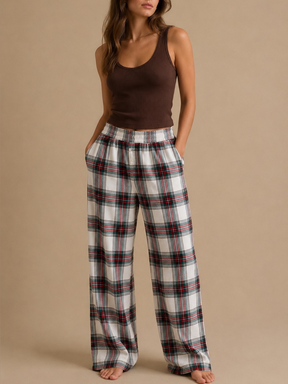 Aerie Plaid Flannel Pajama Lounge Pants Holiday Cozy Christmas Sleepwear Medium